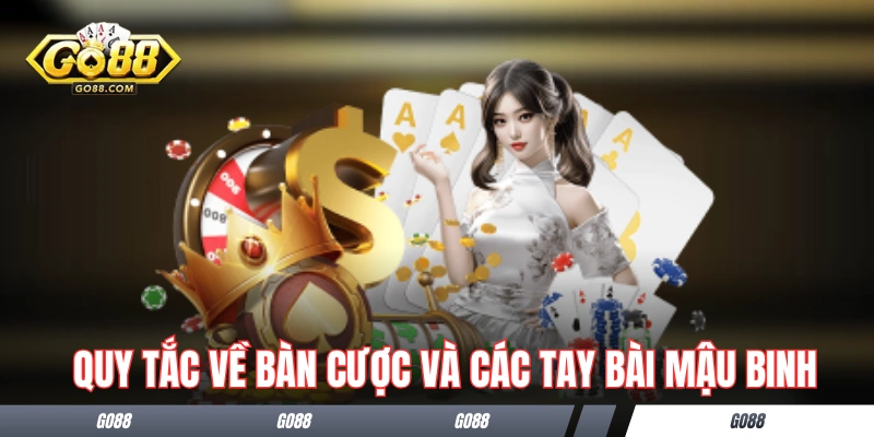 Mậu Binh GO88 - Luật Chơi Cốt Lõi Và Cách Tính Điểm Thưởng 1 Quy tắc về bàn cược và các tay bài Mậu Binh